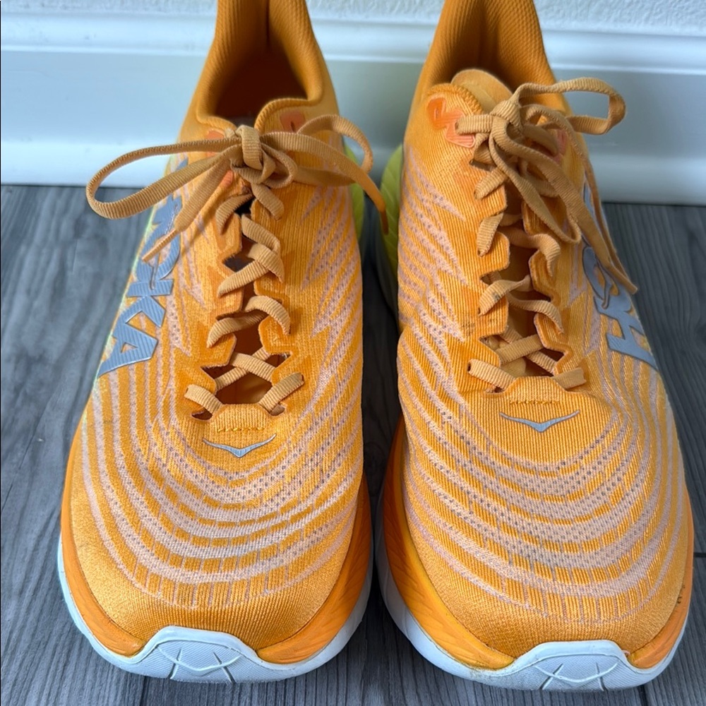 Hoka Vibrant Orange and Yellow Sneakers